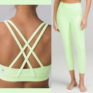 NWOT Lululemon Set: Align Leggings and Energy Bra Size 4 in Faded Zap